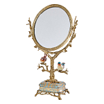 Зеркало с бронзовой подставкой в виде дерева и фарфоровыми птичками на голубом основании Eden Garden варинант исполнения - 1 | Loft Concept в Ульяновске