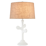 Настольная лампа с белым каркасом и тканевым абажуром Natural Stems варинант исполнения - 1 | Loft Concept в Ульяновске