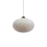 Подвесной светильник с плафоном в виде эллипса из белого алебастра Cryptocrystalline Stone варинант исполнения - 3 | Loft Concept в Ульяновске