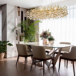 Линейная люстра с хрустальными подвесками Fairytree Gold Crystal Linear Chandelier 14 варинант исполнения - 2 | Loft Concept в Ульяновске