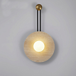 Бра круглое с каменным основанием и плафоном из стекла в форме шара Shaw Marble Lighting варинант исполнения - 4 | Loft Concept в Ульяновске