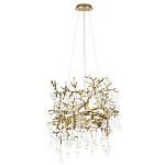 Подвесная люстра в виде ветвей деревьев золотого цвета с прозрачными подвесками-каплями 8 и 14 ламп Droplet Chandelier варинант исполнения - 2 | Loft Concept в Ульяновске
