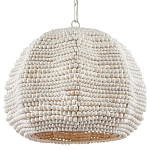 Подвесной светильник в форме купола с декором из круглых деревянных бусин White Wooden Beads Chandelier варинант исполнения - 2 | Loft Concept в Ульяновске