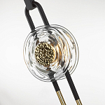 Подвесной светильник черного цвета с прозрачным стеклянным плафоном и золотистой центральной вставкой Virelia  варинант исполнения - 6 | Loft Concept в Ульяновске