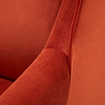 Дизайнерское кресло оранжевое в мягкой велюровой обивке Granger Armchair Orange варинант исполнения - 4 | Loft Concept в Ульяновске