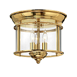 Потолочный светильник в форме фонаря с прозрачным цилиндрическим плафоном и тремя лампами в форме свечей Hinkley варинант исполнения - 5 | Loft Concept в Ульяновске