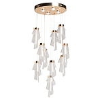 Люстра каскадная с 10-ю прозрачными плафонами Wave Line варинант исполнения - 2 | Loft Concept в Ульяновске