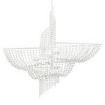 Люстра белая в форме спирали с декором из круглых деревянных бусин White Wooden Beads варинант исполнения - 3 | Loft Concept в Ульяновске