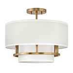Потолочный светильник с двухслойным белым текстильным абажуром Hinkley варинант исполнения - 14 | Loft Concept в Ульяновске