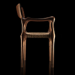 Стул из Ореха с плетеным сидением Kronos Dining Chair Brown варинант исполнения - 3 | Loft Concept в Ульяновске