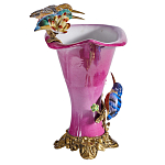 Ваза розового цвета из фарфора с птичкми и цветущими ветвями Garden of Eden варинант исполнения - 3 | Loft Concept в Ульяновске