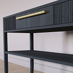 Дизайнерская Консоль с полкой и ящиком Primo Черный дуб варинант исполнения - 4 | Loft Concept в Ульяновске