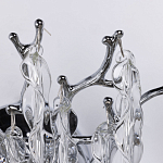 Бра цвета хром с ветвями и прозрачными стеклянными подвесками в виде вытянутых спиральных капель Droplet Chandelier варинант исполнения - 4 | Loft Concept в Ульяновске