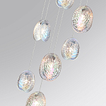 Люстра каскадная с 7-ю круглыми плафонами из рельефного стекла Disc Light варинант исполнения - 5 | Loft Concept в Ульяновске