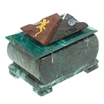 Шкатулка прямоугольная с зеркалом из натурального камня змеевик Stone Casket варинант исполнения - 4 | Loft Concept в Ульяновске