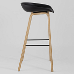 Барный стул на ножках из натурального дерева Boras Black варинант исполнения - 2 | Loft Concept в Ульяновске