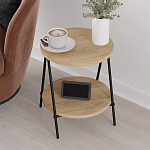 Стол приставной с 2-мя круглыми столешницами из дерева ESSEL OAK варинант исполнения - 8 | Loft Concept в Ульяновске