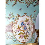 Ваза из голубого фарфора с рисунком птиц и цветов и декоративными элементами Blue Garden варинант исполнения - 9 | Loft Concept в Ульяновске