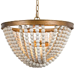 Люстра с подвесками в виде круглых деревянных белых бусин White Wooden Beads Chandelier варинант исполнения - 2 | Loft Concept в Ульяновске