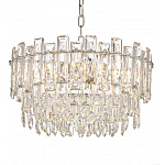 Круглая люстра с хрустальными подвесками на серебряном каркасе Gorgeous Crystal Light варинант исполнения - 2 | Loft Concept в Ульяновске