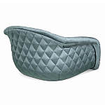 Барный стул со спинкой и мягкой обивкой с ромбами на 4-х деревянных ножках Голубой Велюр Ava Charm варинант исполнения - 3 | Loft Concept в Ульяновске