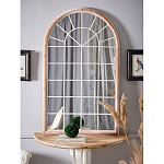 Зеркало-окно настенное в венецианском стиле с деревянной рамой бежевого цвета Venetian Smooth варинант исполнения - 5 | Loft Concept в Ульяновске