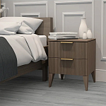 Тумба прикроватная коричневая с двумя ящиками Harper Line варинант исполнения - 3 | Loft Concept в Ульяновске