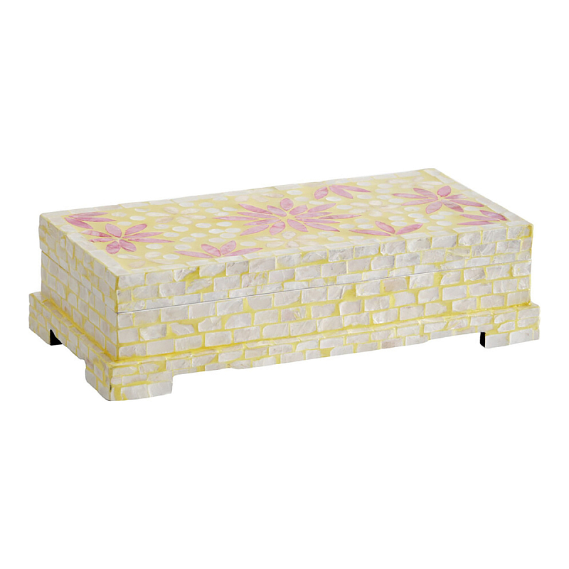 Шкатулка Oceane Bone Inlay Yellow Желтый Розовый Шкатулка Oceane Bone Inlay Yellow Желтый Розовый в Ульяновске | Loft Concept