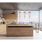 Подвесной светильник с вертикальной композицией из прозрачных и янтарных стеклянных шаров и ромбов Gabriel Scott Luna варинант исполнения - 21 | Loft Concept в Ульяновске