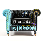 Кресло "Баския и Уорхол" Basquiat Warhol graffiti chair натуральная кожа варинант исполнения - 1 | Loft Concept в Ульяновске