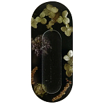 Подставка под благовония из эпоксидной смолы с цветами черная Epoxy Resin Flowers Incense Oval Stand Black варинант исполнения - 1 | Loft Concept в Ульяновске