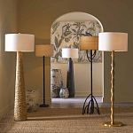 Торшер с цилиндрическим тканевым абажуром на каркасе волнистой формы Rotation варинант исполнения - 4 | Loft Concept в Ульяновске