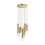 Люстра каскадная с 7-ю цилиндрическими плафонами из стекла Luminous Cylinders варинант исполнения - 4 | Loft Concept в Ульяновске