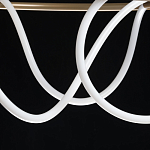 Люстра подвесная круглая золотого цвета с белыми изогнутыми световыми линиями Luke Lampco Tracer Lamp варинант исполнения - 9 | Loft Concept в Ульяновске