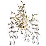 Бра с ветвистым каркасом и стеклянными подвесами цвет золото Golden Leaf Fall варинант исполнения - 1 | Loft Concept в Ульяновске