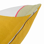 Подушка декоративная хлопковая горчичного цвета с абстрактным принтом Elysian Flow Sunset варинант исполнения - 4 | Loft Concept в Ульяновске