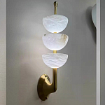 Бра с 3-мя мраморными плафонами в форме чаши Warm Marble Light варинант исполнения - 3 | Loft Concept в Ульяновске