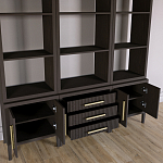 Модульный стеллаж Primo из трех составных элементов Темный орех варинант исполнения - 4 | Loft Concept в Ульяновске