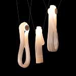 Подвесной светильник белого цвета с 3-мя изогнутыми плафонами Flow Loop варинант исполнения - 6 | Loft Concept в Ульяновске