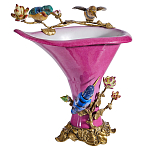 Ваза розового цвета из фарфора с птичкми и цветущими ветвями Garden of Eden варинант исполнения - 1 | Loft Concept в Ульяновске