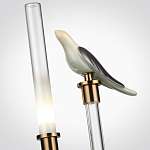 Настольная лампа с прозрачной трубкой и декоративной фигуркой птицы на бронзовой подставке Ganthea варинант исполнения - 4 | Loft Concept в Ульяновске