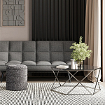 Пуф Three Gray в ткани букле серого цвета варинант исполнения - 3 | Loft Concept в Ульяновске