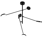 Потолочный светильник светодиодный с тремя лампами черный металл Bendik  варинант исполнения - 1 | Loft Concept в Ульяновске