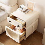 Тумбочка прикроватная с ящиком и стеклянной дверцей Робот Robot Bedside варинант исполнения - 1 | Loft Concept в Ульяновске