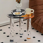 Дизайнерский журнальный стол с фигурной столешницей на 3-х прозрачных ножках Rahakif варинант исполнения - 3 | Loft Concept в Ульяновске