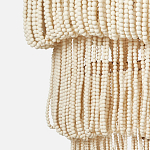 Трехъярусная люстра с подвесками из круглых деревянных бусин белая White Beads Three-tier Chandelier  варинант исполнения - 7 | Loft Concept в Ульяновске