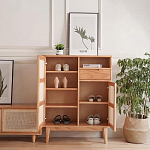 Комод с плетеными дверками и открытой нишей  с ящиком Dora Sideboard варинант исполнения - 1 | Loft Concept в Ульяновске