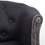 Кресло низкое в стиле прованс Черный Лен Louis French Armchair  варинант исполнения - 6 | Loft Concept в Ульяновске