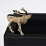 Стол сервировочный кожаный с декором в виде золотистой фигуркой лося Embodiment of Style варинант исполнения - 2 | Loft Concept в Ульяновске