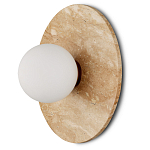 Бра в виде диска с плафоном из матового белого стекла Marble Glow варинант исполнения - 1 | Loft Concept в Ульяновске